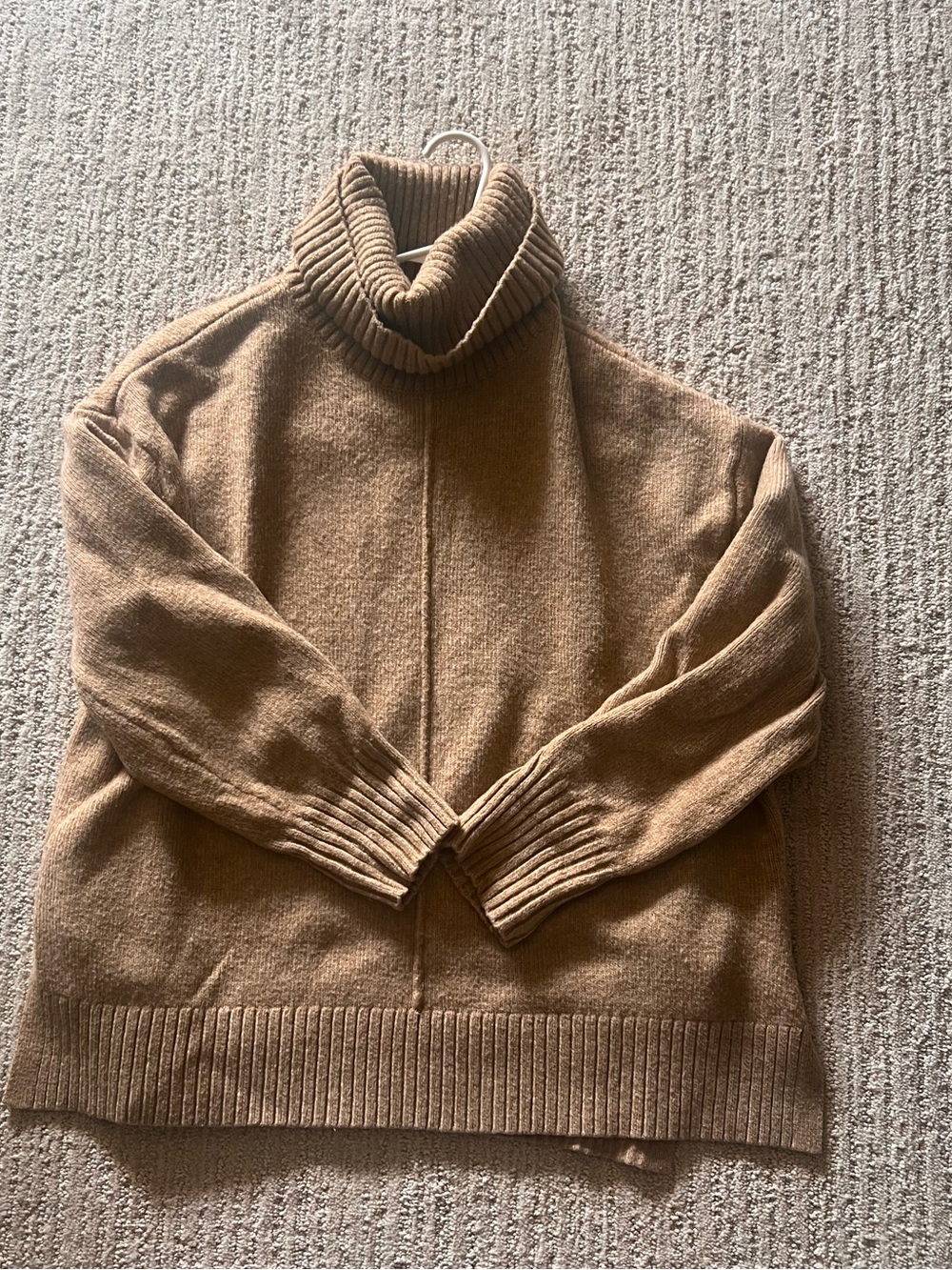 H&M womens Ribbed Turtleneck Sweater in Camel Brown
